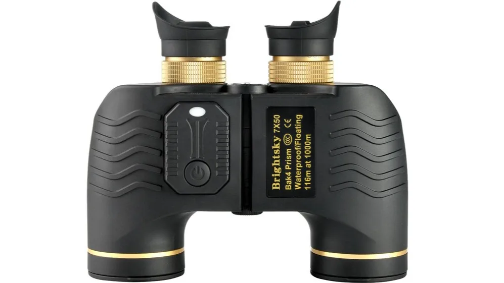 

7x50 Nitrogen-Filled Waterproof Binoculars Green Film BaK-4 Prism Optical Glass Low Light Vision with Range Finding Compass