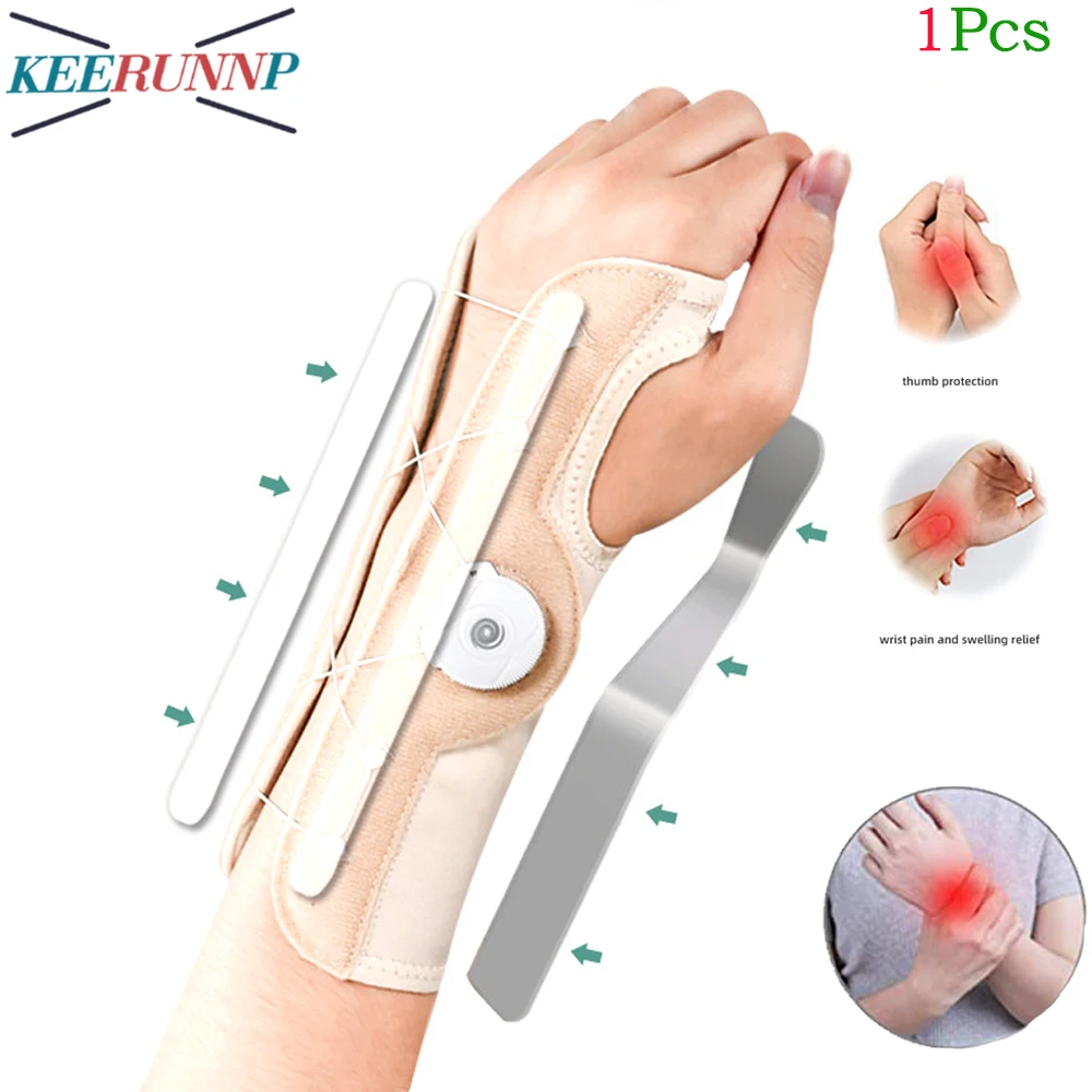 

1Pcs Carpal Tunnel Wrist Brace Night Support & Metal Splint Stabilizer,Adjustable Hand Brace for Women Men,Arthritis Pain Relief