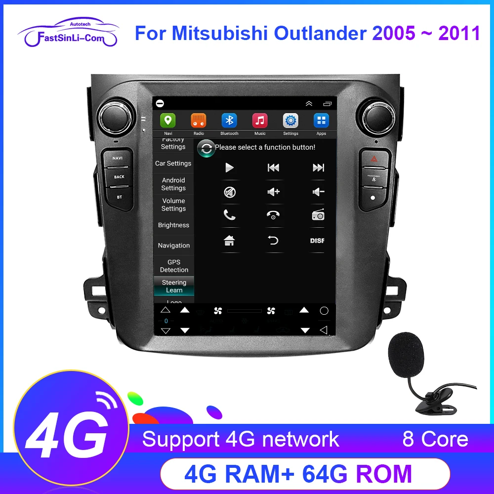 Мультимедийная магнитола на Android для Citroen C-Crosser 2007-2013 Peugeot 4007 Mitsubishi Outlander xl 2 CW0W 2005-2011