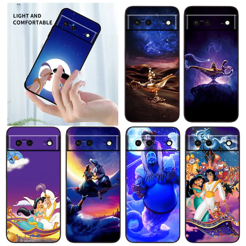 

Princess Jasmine Aladdin Phone Case For Google Pixel 7 6 Pro 6A 5A 5 4 4A XL 5G Black Shell Soft TPU Cover Fundas Coque Capa