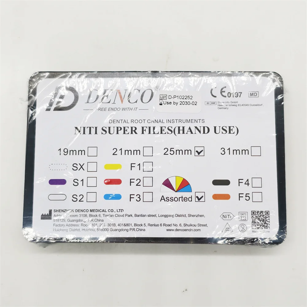 Фото Фильтры для ручного использования Denco NITI SUPER FILES L25mm SX-F3 Ассорти стоматологических инструментов для корневых каналов №3