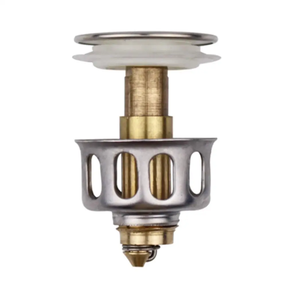 

Wash Basin Bounce Drain Filter Universal Steel Push-type Bounce Core Leaking Plug Accessories Kitchen Floor Drain Tool