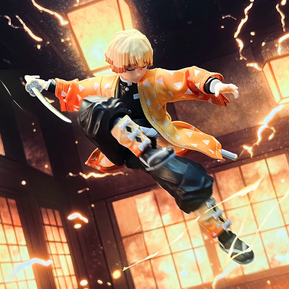 Фото В наличии: Набор одежды из ткани Shangi для фигурки SHF Demon Slayer Агацума Зеницу (фигурка в комплект не входит), аксессуар для самостоятельной модификации. №3