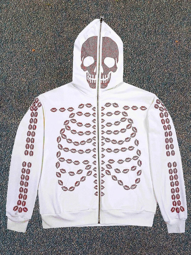 

Толстовка мужская оверсайз со скелетом, на молнии