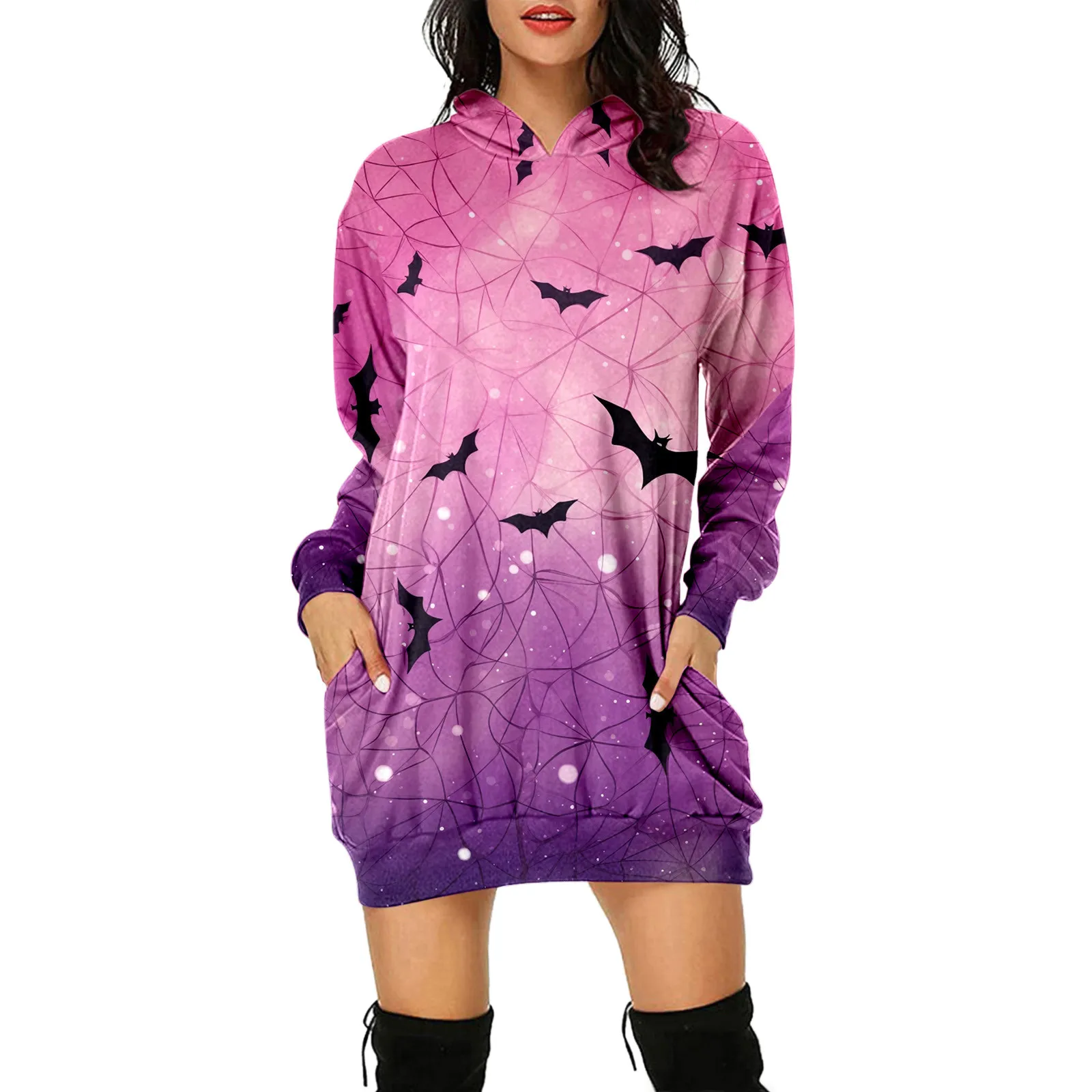 

Женская осенне-зимняя повседневная модная свободная толстовка с капюшоном и длинным карманом свитшот с принтом шикарная тренировочная Толстовка