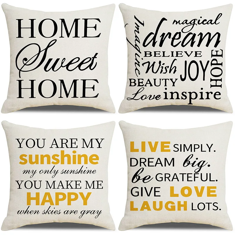 

Наволочки с надписью 18x18 дюймов, домашний декор для фермерского дома, милые льняные наволочки для диванных подушек, украшение для дома