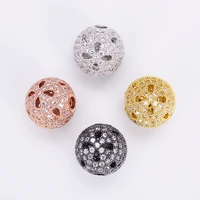 12mm spherical hollow necklace chains for jewelry making supplies diy earrings pendants bracelet for women cabochon zircon metal