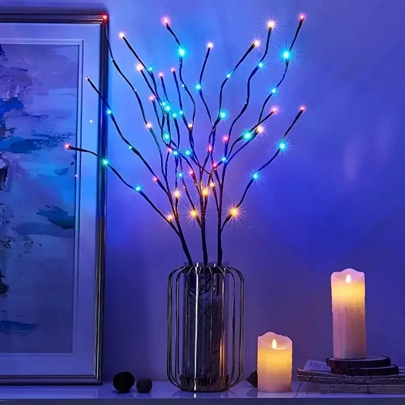 

20 LEDs Branches Battery Powered Decorative Lights Tall Vase Filler Willow Twig Lighted Flexible Branch for Home Decor