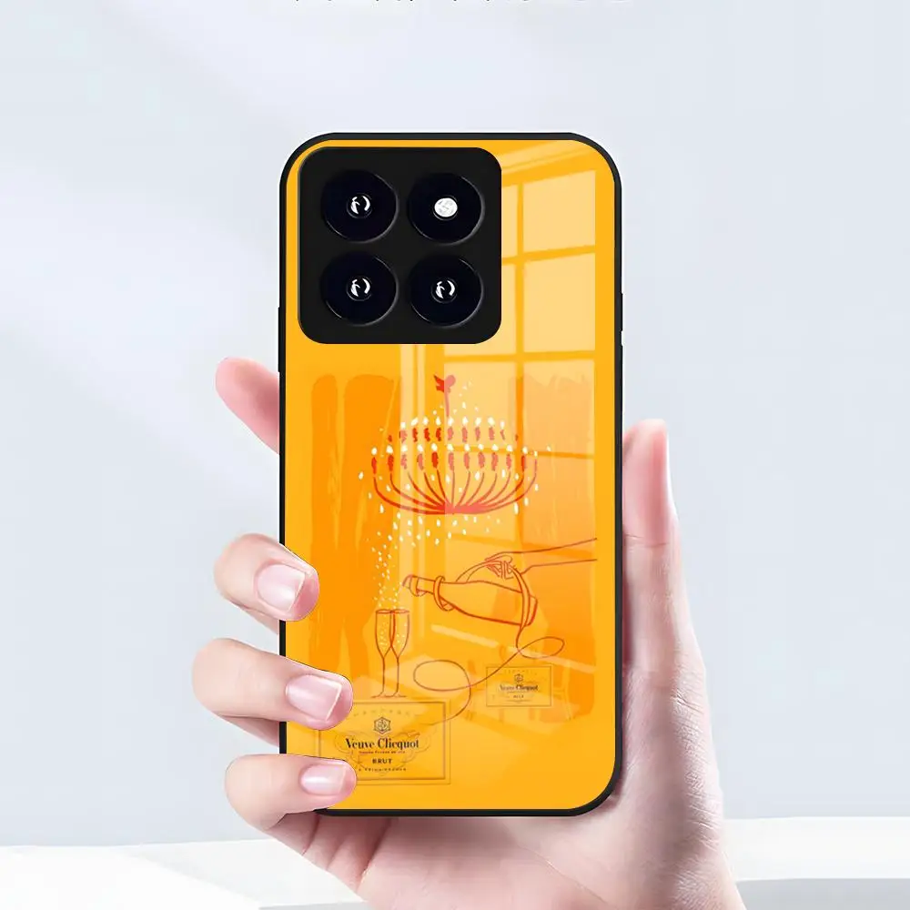 Фото Чехол для телефона V-Veuve Of C-Clicquot для Xiaomi 15 14 13 12 S X Pro Lite Mi 11 Ultra T, черный, стеклянный №4