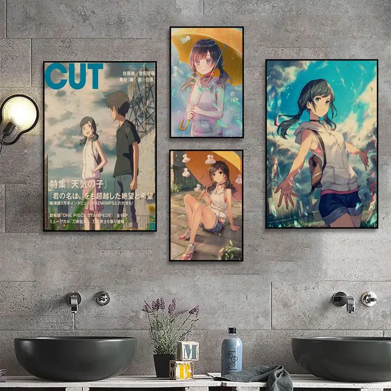 

Weathering With You Movie Posters For Living Room Bar Decoration Home Decor