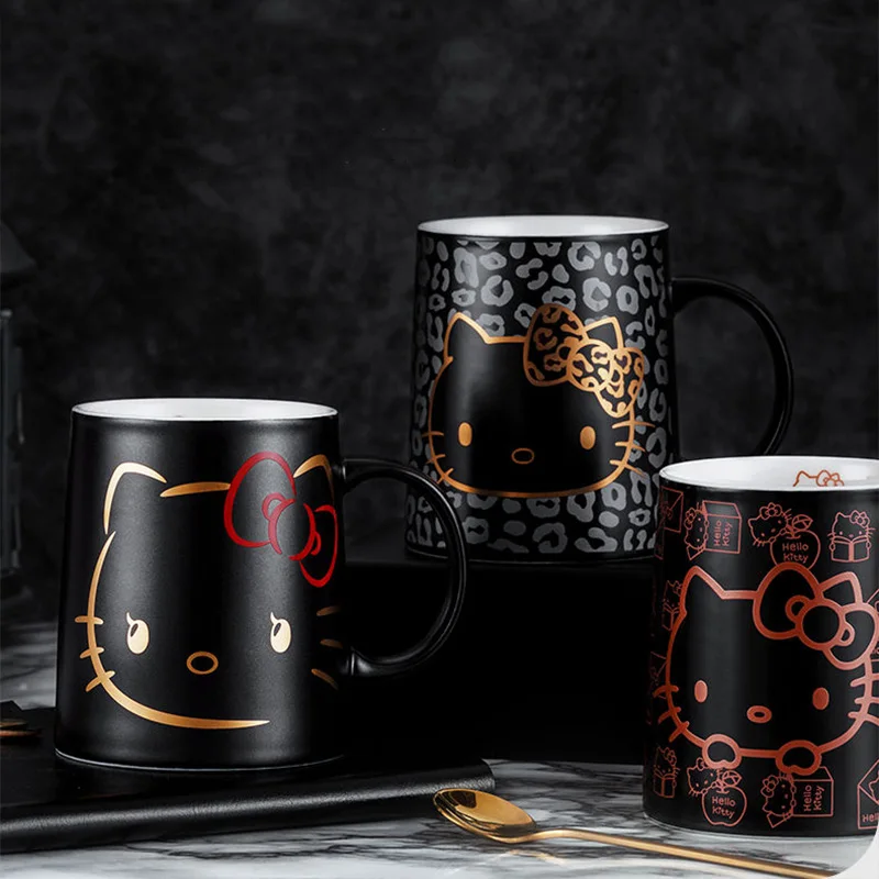 

Аниме Sanrioed Cup Kawaii Kt Cat 350 мл Бытовая детская керамическая кружка для молока Кофе Питьевая вода для ванной комнаты моющаяся чашка подарок