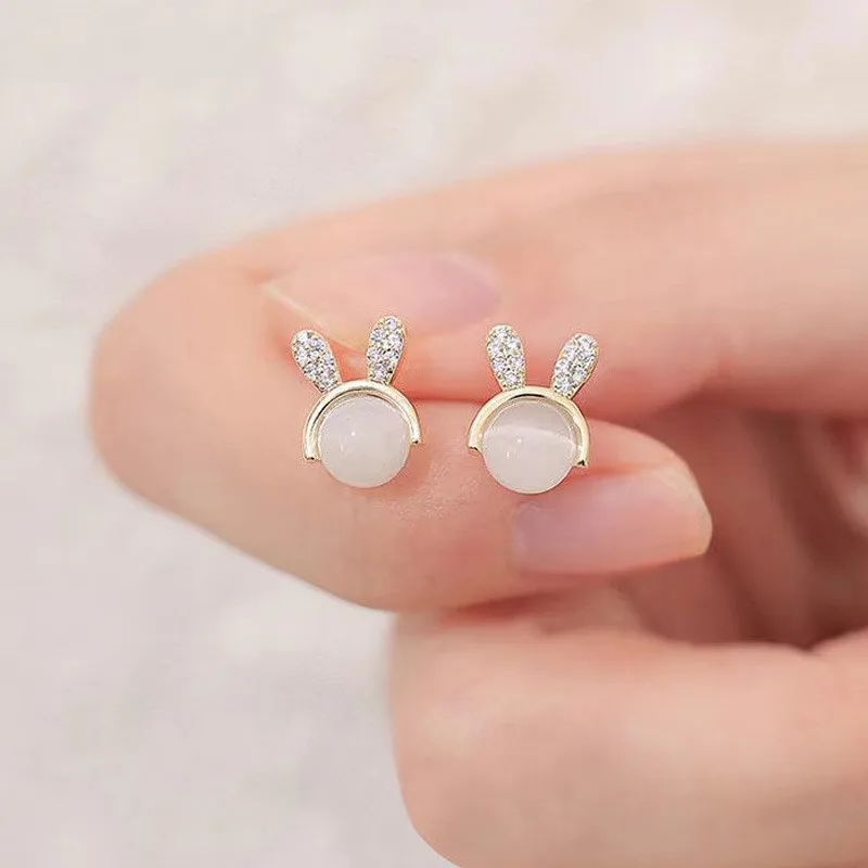 

Trendy Stud Earrings Rabbit Flash For Women Girls Metal Chain Jewelry Ladies Classic Fashion Gift Wedding Party