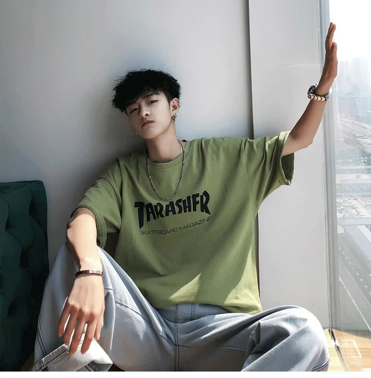 

LL-Short-sleeved men's T-shirt spring and summer new youth students sports and leisure embroidery T trend