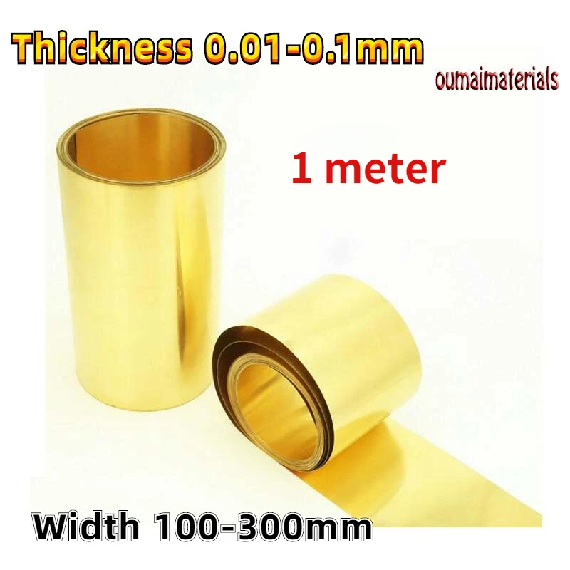 

1M High Quality H62 Yellow Brass Sheet Foil Strip Belt Coil with Thickness 0.01-0.1mm and Width 100-200mm