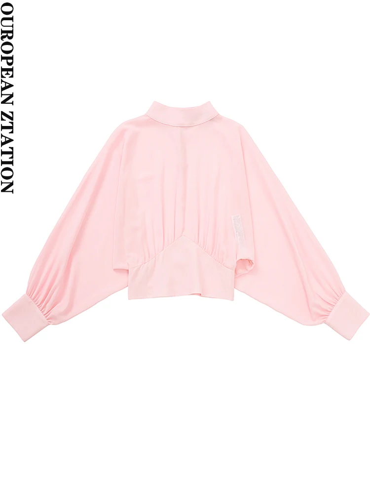 

Women 2022 fashion with fitted waist flowing loose blouses vintage high neck lantern sleeve female shirts blusas chic tops