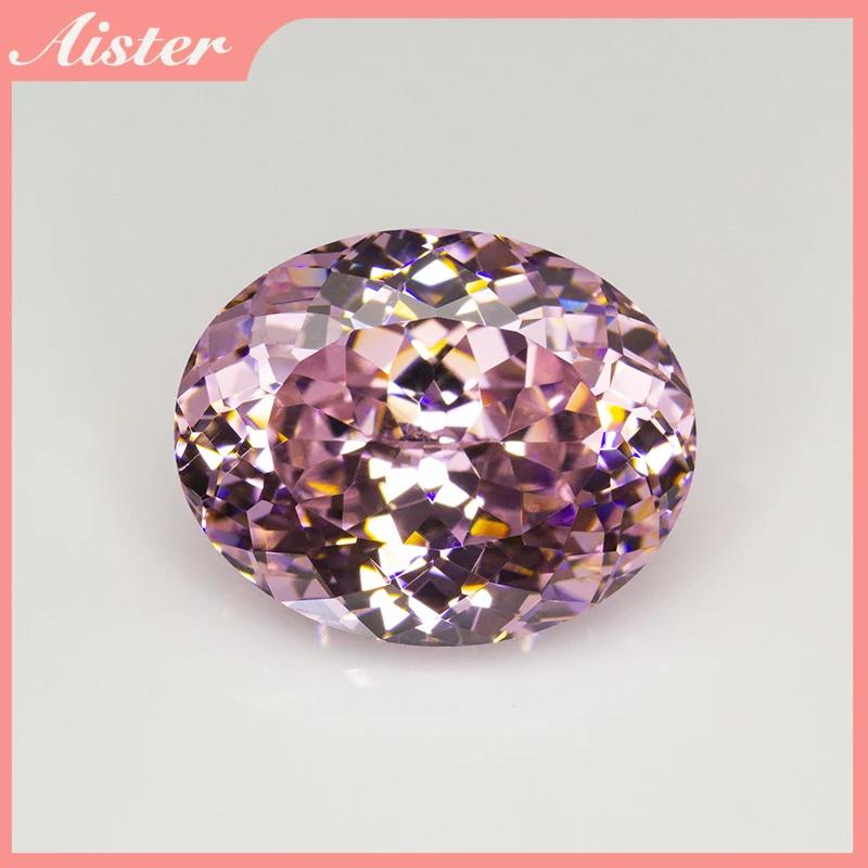 Новый розовый овальный 100-граненый цирконий лабораторный циркон CZ 4K резка 5A +