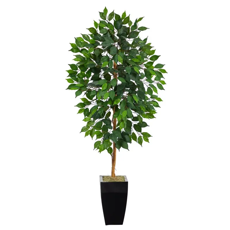 

Ficus Artificial Tree in Black Metal Planter