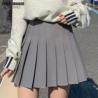 women 2022 fashion pleated tennis mini skirt vintage high waist side zipper female skirts mujer woman clothes