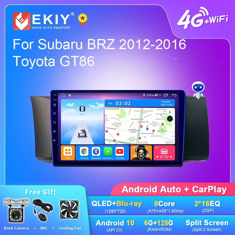 

Автомагнитола EKIY T7 QLED DSP Android для Subaru BRZ 2012-2016 для Toyota GT86 стерео автомобильный мультимедийный видеоплеер 2din Carplay GPS
