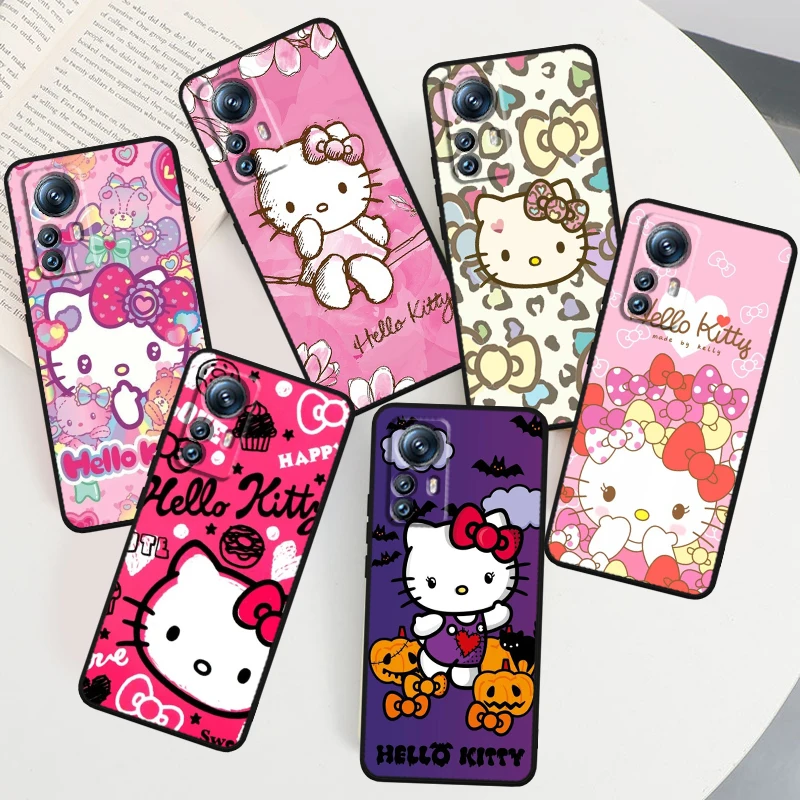 

Sanrio Hello Kitty Cute Phone Case For Xiaomi Mi 13 12T 12 11T 11i 11 A3 10T 10 CC9E 9 Pro Lite Ultra 5G Cover Black Funda