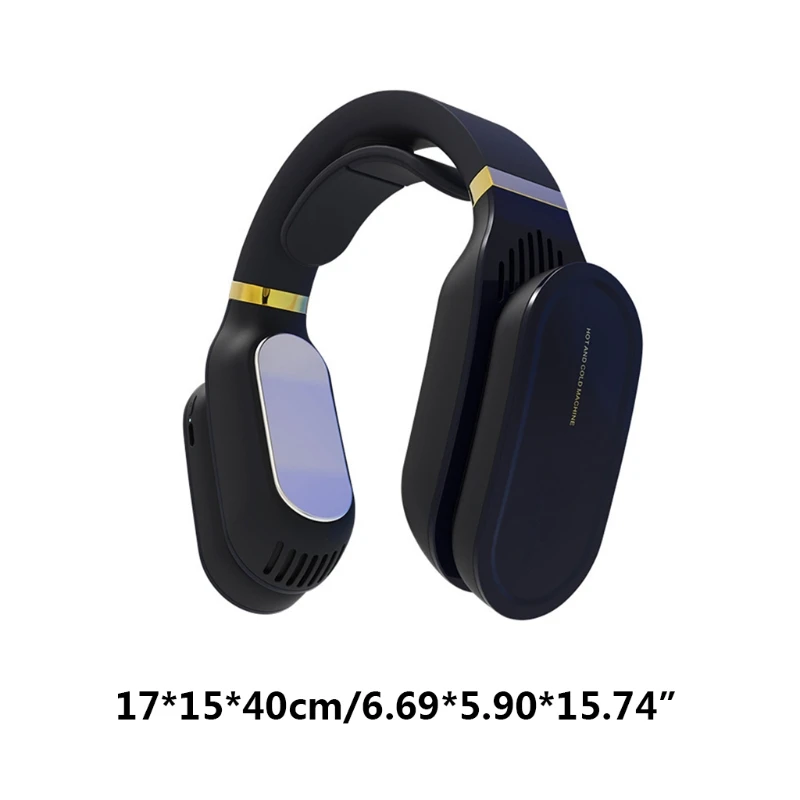 

USB Charging Hanging Neck Fan Neck Warmer Electric Neck Heater Temperature Display Portable Air Conditioner for Drop Shipping