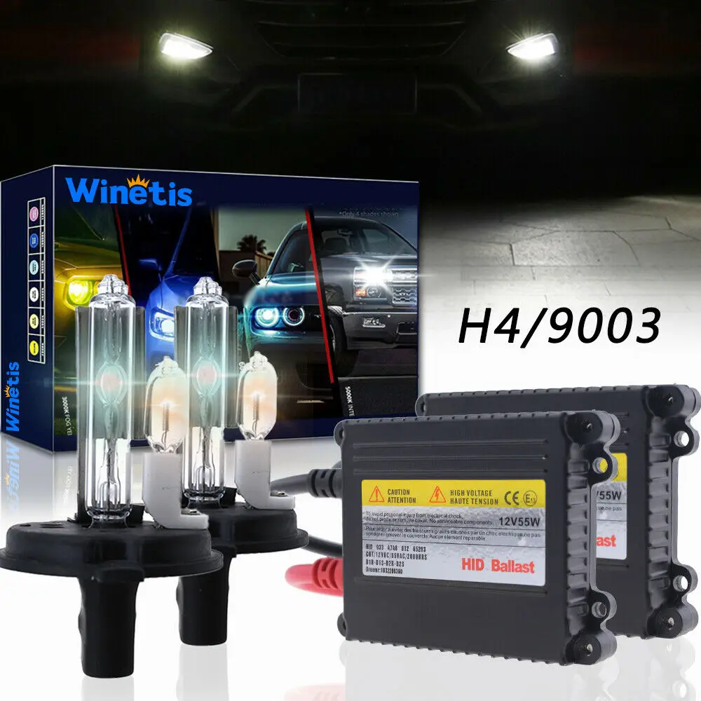 

55W Winetis H4 Halogen Hi-Lo 9003 Hid Headlight Bulbs Lamp 5000K Oem White 2Pcs