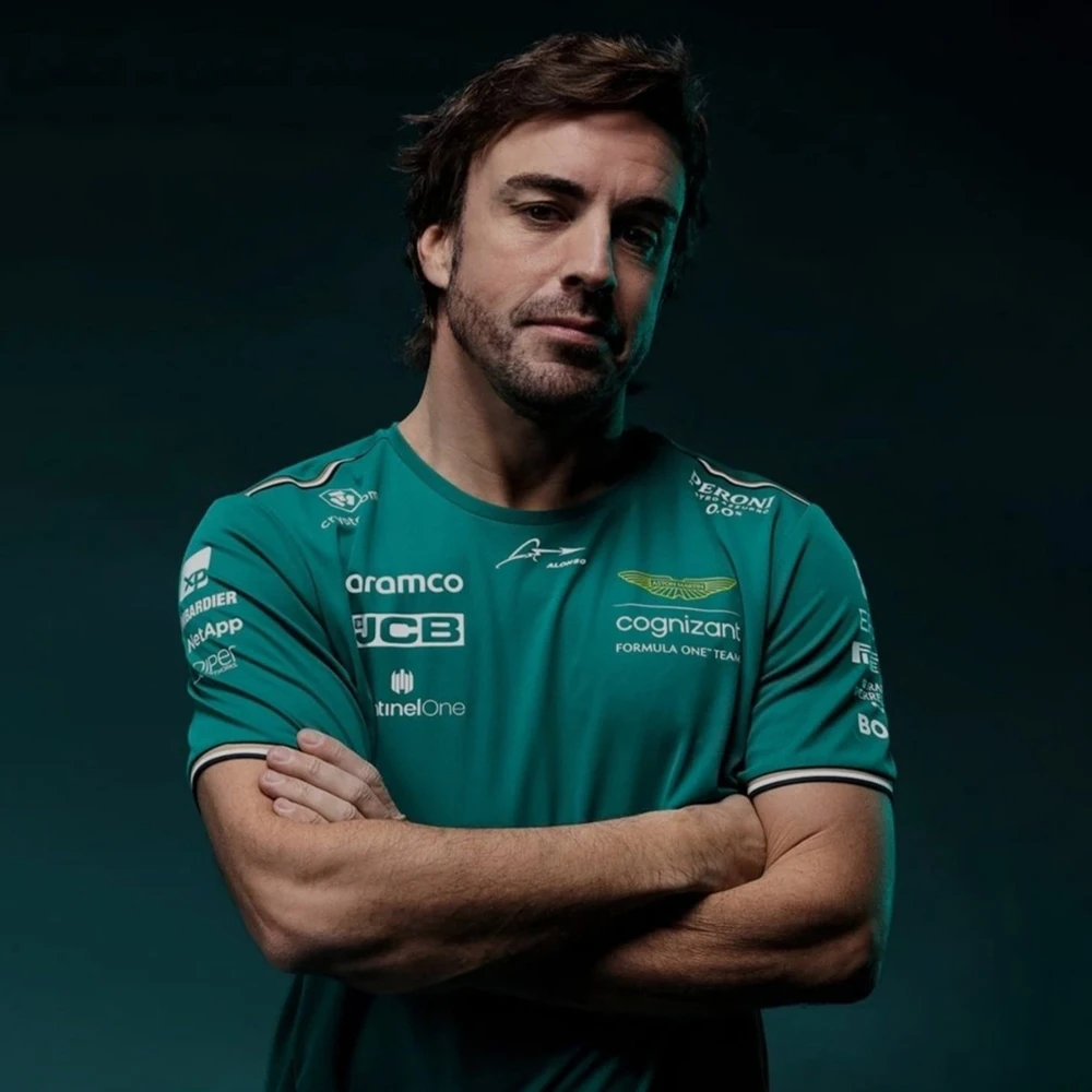 

2023 Aston Martin F1 T-shirt Fernando Alonso Formula 1 Team Racing Design Crew Neck Sweatshirt High Quality Clothing