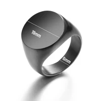 personalized black stainless steel rings for men custom name photo round ring design your own unique jewelry gifts drop shipping