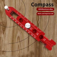 woodworking drawing compass adjustable measurement tool aluminum alloy scribe gauges industrial circular drawing tool in stock