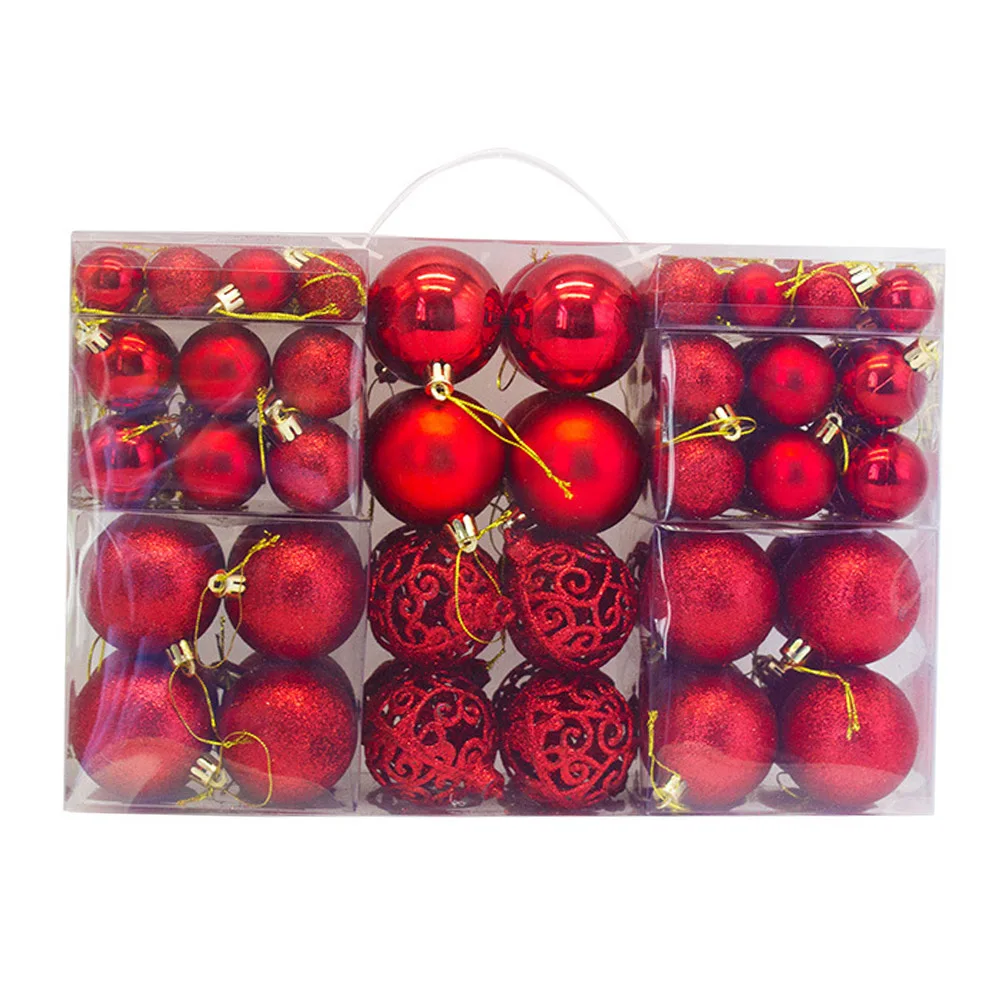 

Christmas Baubles Set for Decoration 100pcs Xmas Balls in Various Colors Matte Mirror Glitter and Glaze Finish