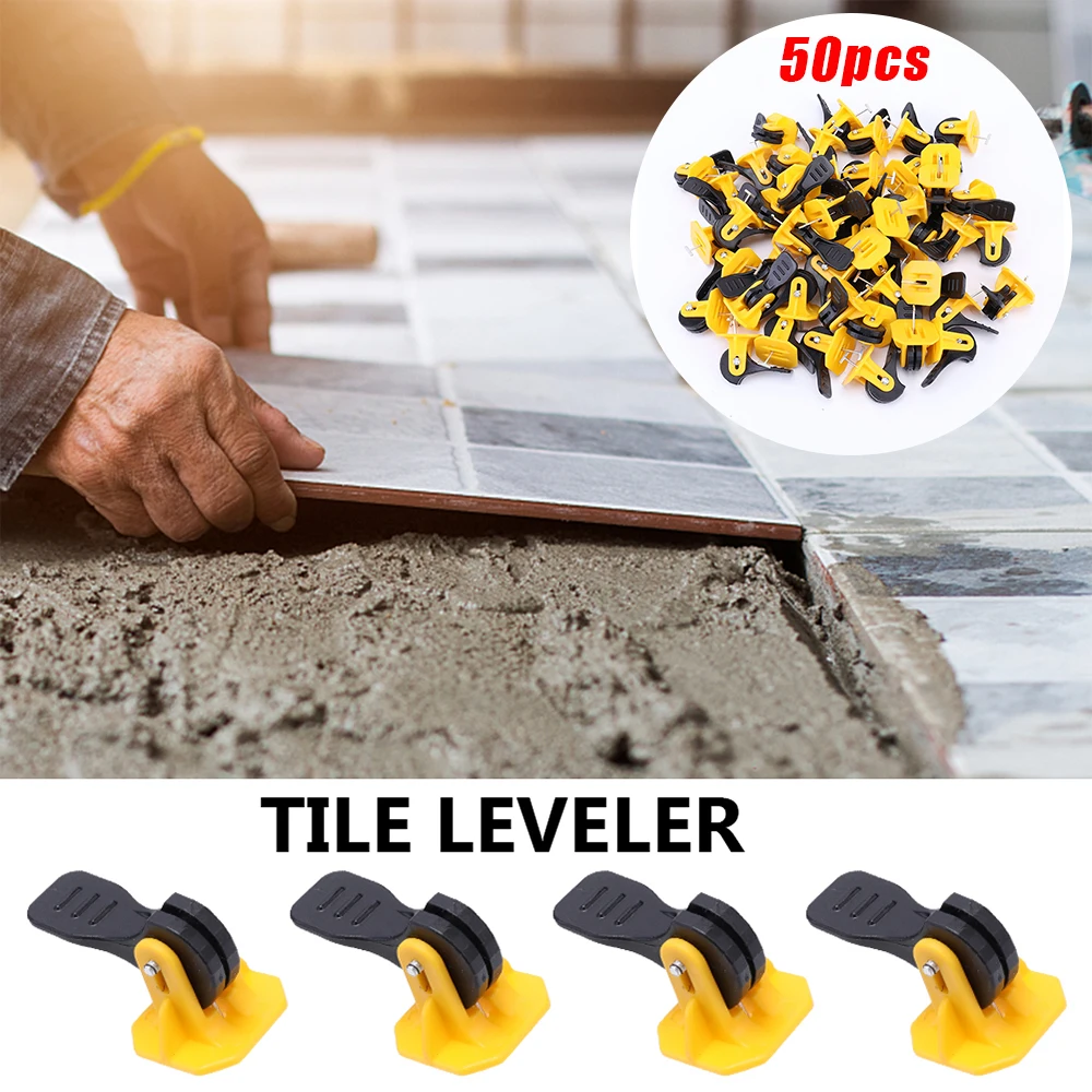 

50pcs Tile Leveler Adjuster Plastic Tile Leveling Positioning System Locator Spacers for Flooring Wall Construction Tools