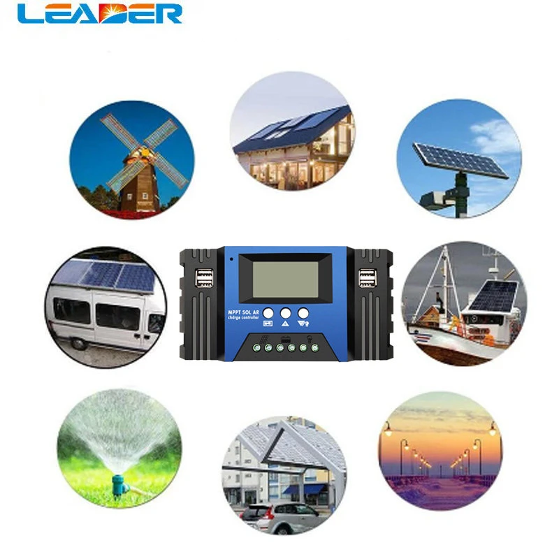 

1/5sets 100A/60A/50A/40A/30A 12V/24V Auto Solar Charge Controller MPPT Controllers LCD Dual USB Output Solar Panel PV Regulator