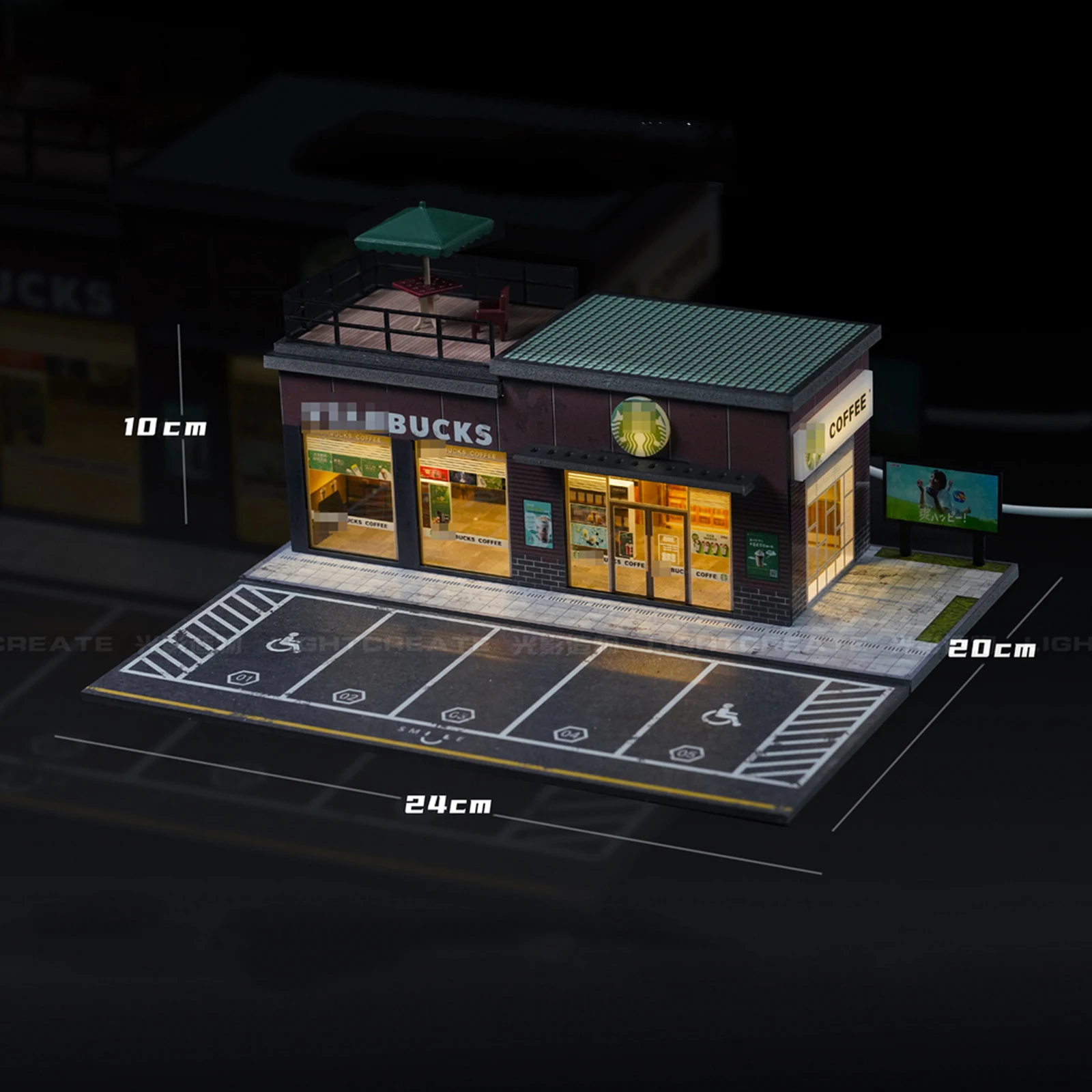 Модель автомобиля гаража улица кафе мастерская для ремонта рождественские