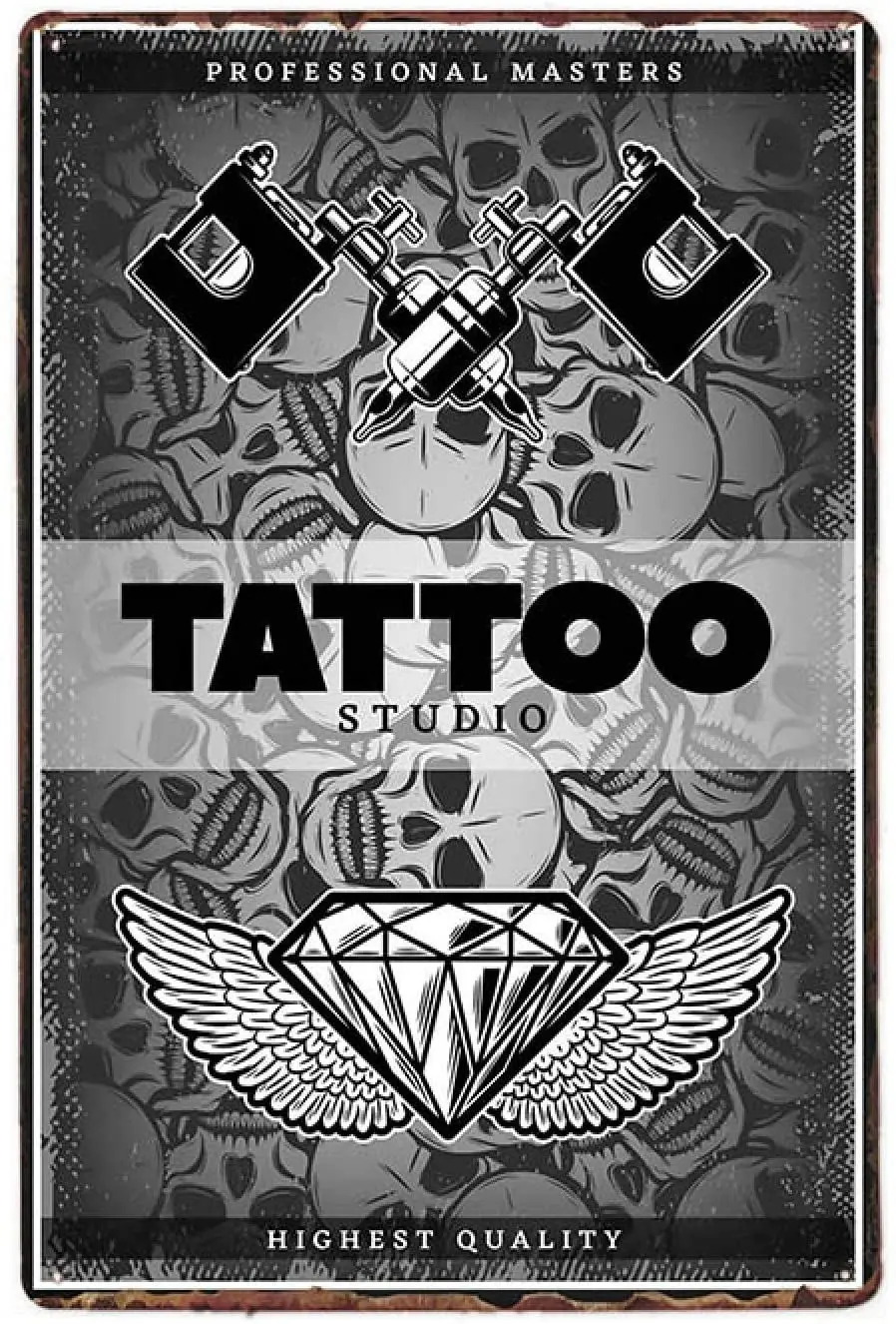 

Металлический ВИНТАЖНЫЙ ПЛАКАТ для тату-магазина, украшение для паба, настенный декоративный домашний декор 20x30 см I