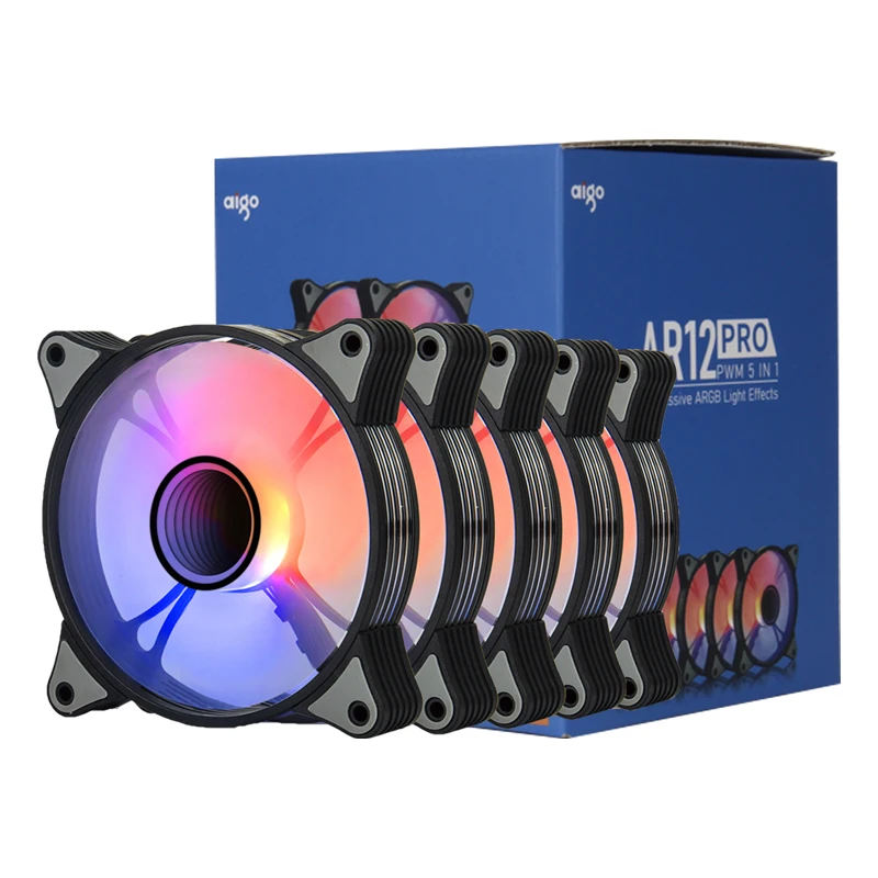 Aigo AR12PRO чехол для компьютера вентилятор ventoinha PC 120 мм rgb 4pin ШИМ Вентилятор