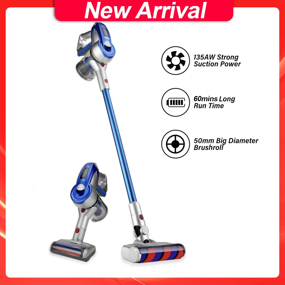 

Newest Wireless Vacuum Cleaner For Home 20kPa 135AW 60mins Runtimes Handheld Vacuum Cleaner Cordless Smart Home Appliance