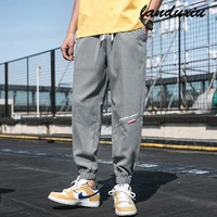 landuxiu 2022 autumn new style bunched feet stitching tide brand all match nine point loose daily casual pants