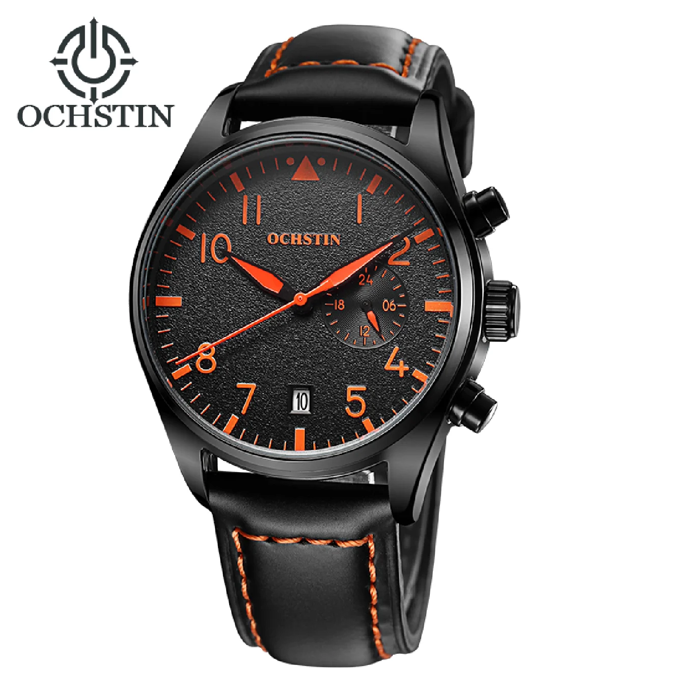 

OCHSTIN New Sport Watches Man Fashion Casual Brand Chronograph Luxury Waterproof Luminous Leather Strap Clock Wrist Quartz Watch