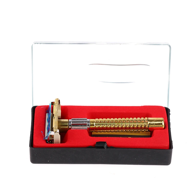 

Exquisite Cheap High Quality Retro Style Safety Razor With Box Handle Razor Shaving Tool Shaving Tool Men's Facial Razor