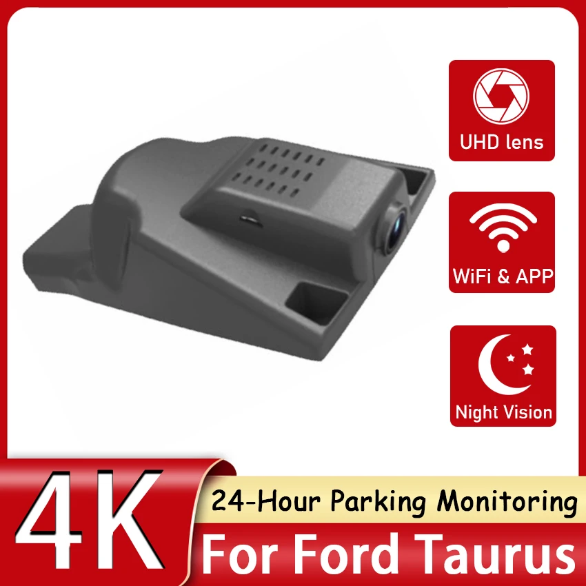4K 2160P Wifi Car DVR Dash Cam Camera 24H Parking Monitoring Dashcam For Ford Taurus EcoBoost 245 180 325 V6 2015 2016 2017 2018