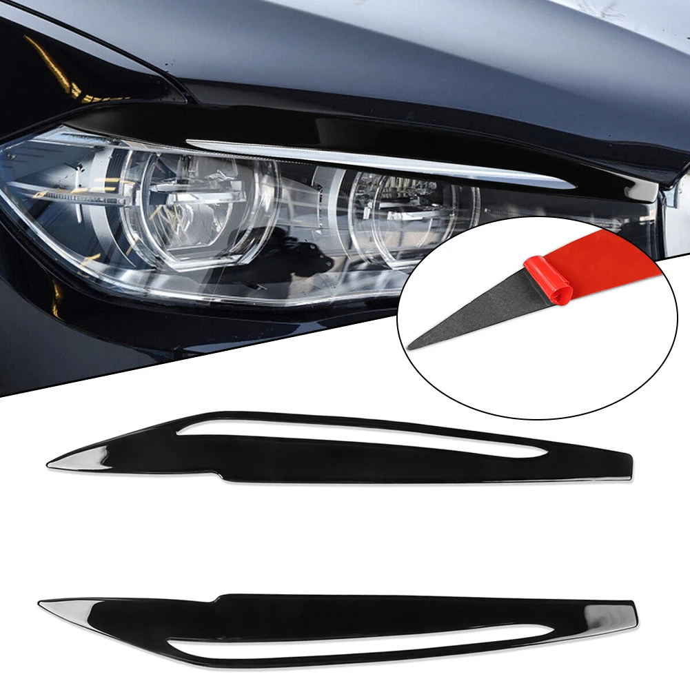 

1 Pair Car Headlight Eyelid Cover Eyebrows Trim For BMW F15 2014-2018 Black Car Stickers Headlamp Eye Lid Covers Accessories