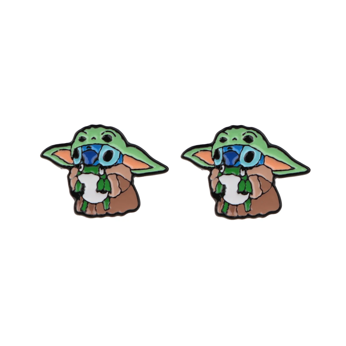 

Yoda Baby Piercing Earrings Cartoon Earrings for Woman Girls for Girl Korean Fashion Enamel Jewelry Gift Anime Accessories