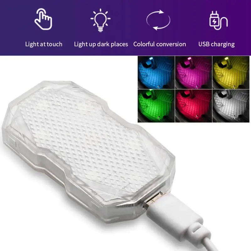 

LED Car Atmosphere Light Touch Light Rechargeable Tail Light Voice Control Reading Car Induction Night Light Interior Decorat