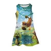 3d disney dinosaur movie print skirt for girlschild girl leisure dress for summertutu skirt for girl dress 3 to 14 years
