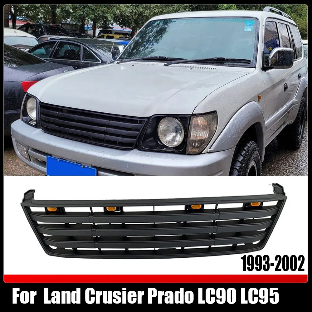 

ABS Front Bumper Frame Grill Modified Mask Radiator Grille Cover Car Accessories For Land Crusier Prado LC90 LC95 1993-2002