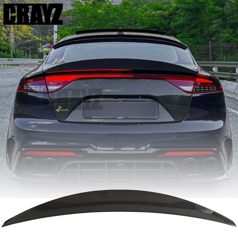 Спойлер KIA K8 Stinger настоящее глянцевое заднее крыло из углеродного волокна