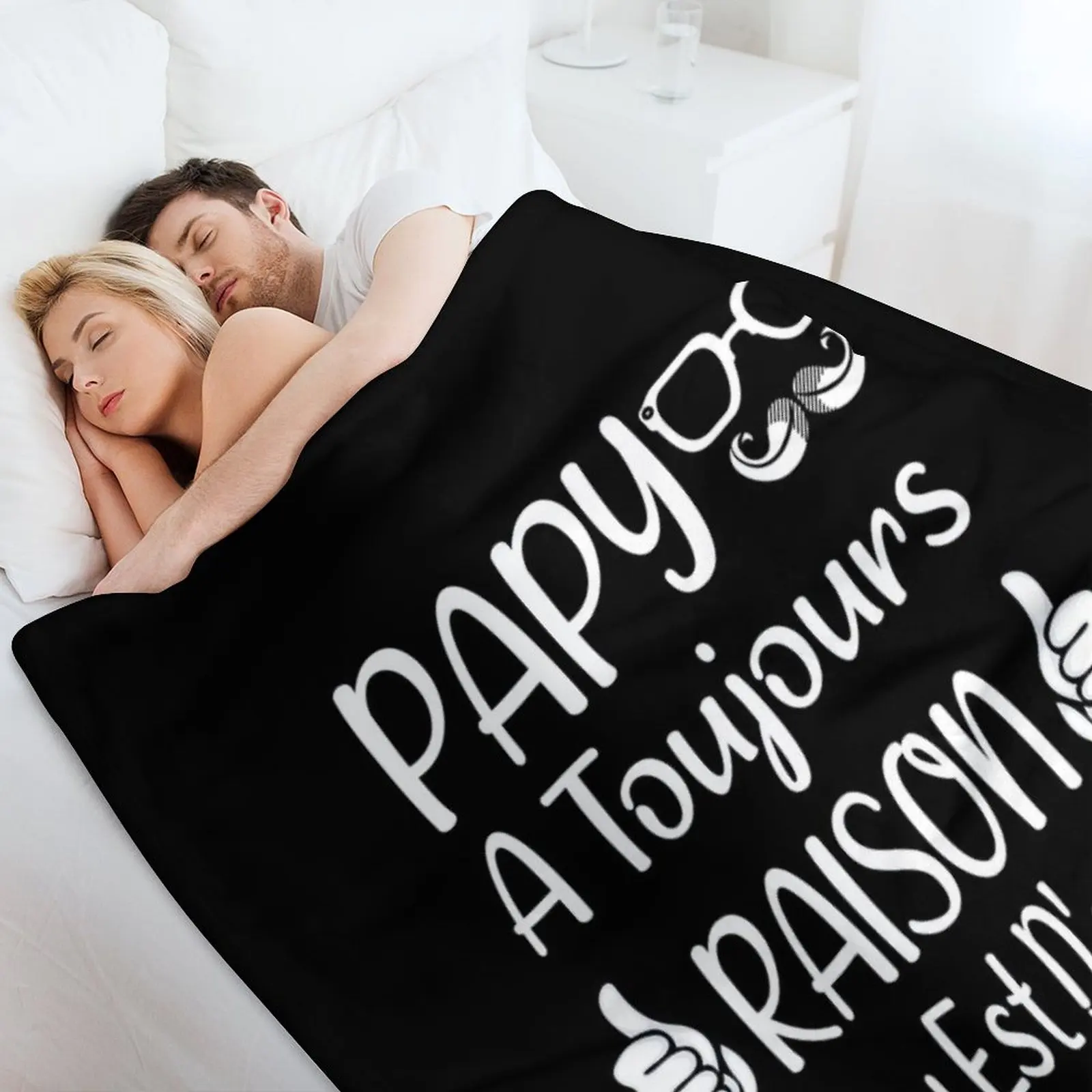 Papy A Toujours Raison Dr?le Grands-P? ̈res Cadeau Плед Меховые изделия Рождественские подарки Мягкие