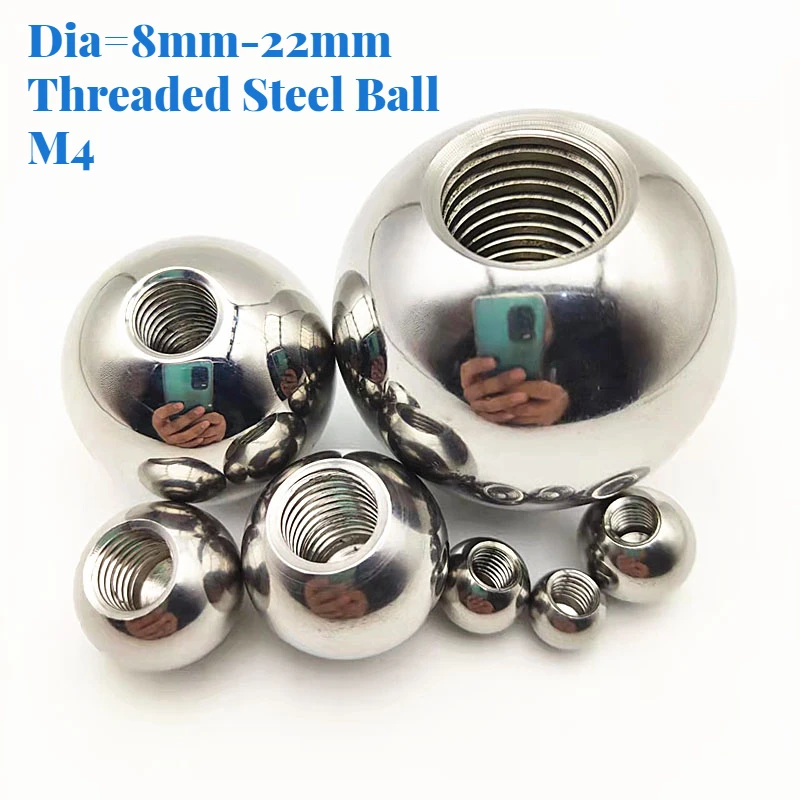 

2/5/20pcs Solid Head Tapping Screw Socket Metric M4 Nut Cap Tapping Hole Drilling Steel Ball Solid Stainless Steel Threaded Ball