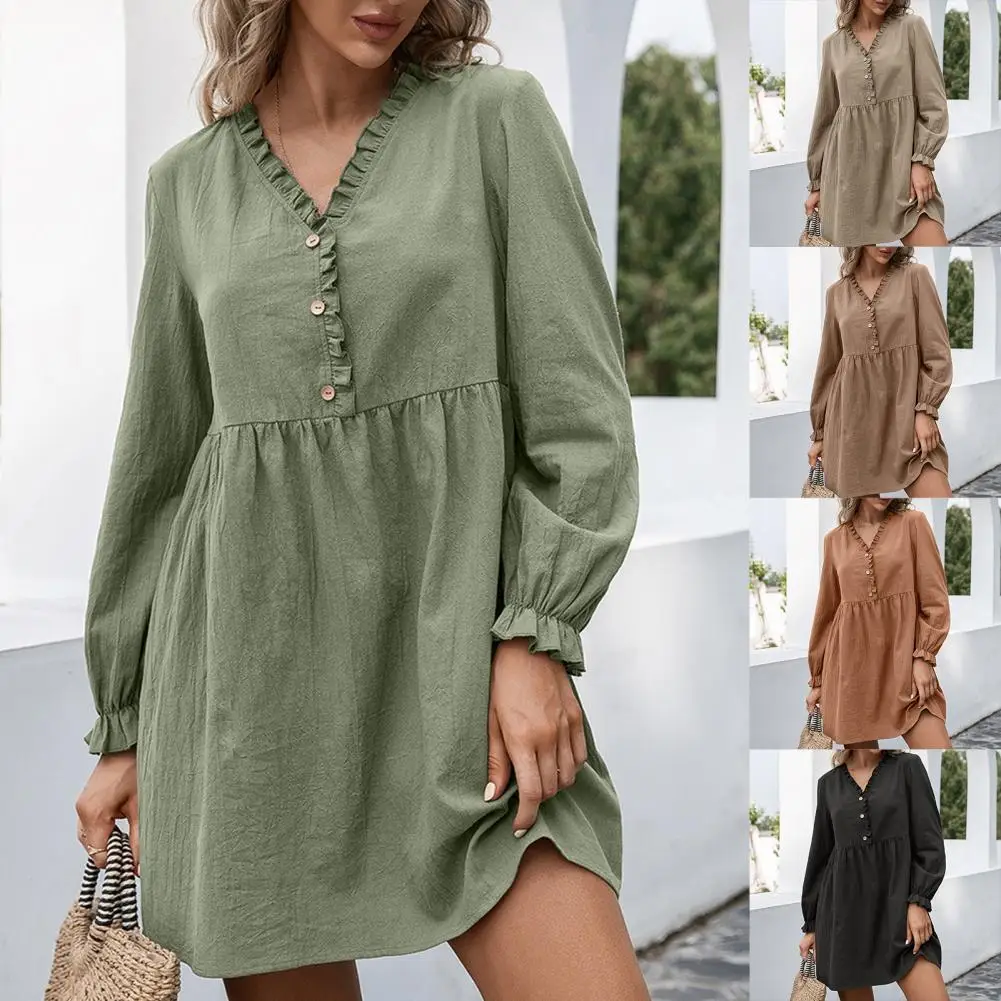 

Simple Mini Dress Commute Temperament Dress Casual Simple Mini Dress