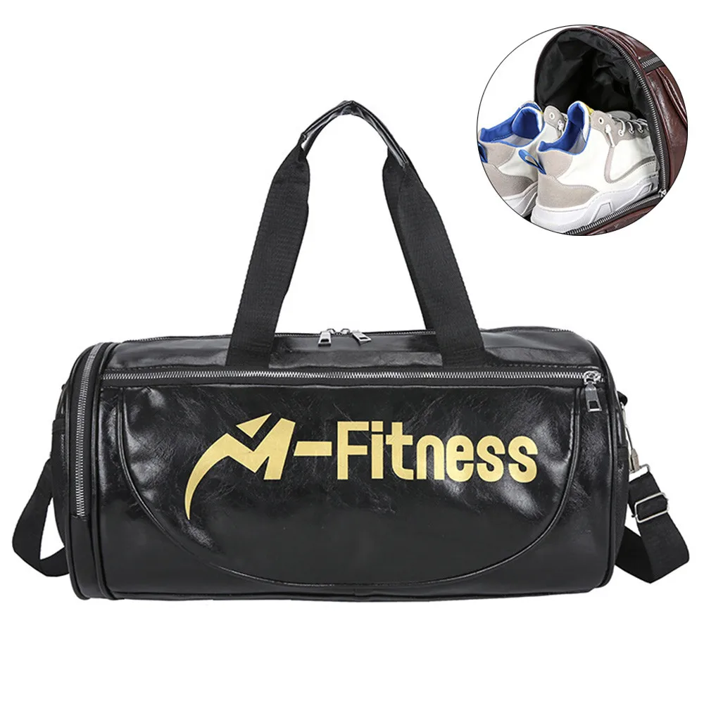 

2023 Men Gym Bag Travel Handbag Fitness Bags for Women PU Leather Shoes Storage Shoulder Gymtas Tas Sac De Sporttas 2022 New